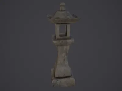 Stone Lantern Low Poly PBR Low-poly 3D model