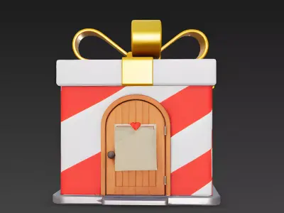 The Surprise Store Gift-Box Shop 3D Model Low-poly 3D model
