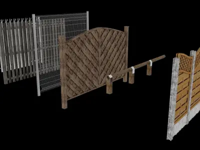 Fence Pack 1 Low-poly 3D model