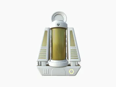 SciFi Backpack J04 White Gold - Fashion Character Design Low-poly 3D model