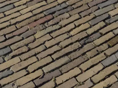 Historic Dutch Clay Brick Street Texture