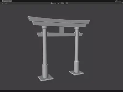 Japanese Red Torii Gate 3D print model