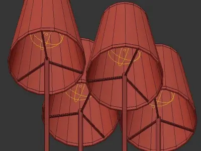 TYRONE three floor lamps with shades 3D model