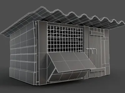 Wooden Cage Low-poly 3D model