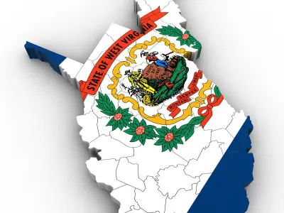 West Virginia Political Map 3D model