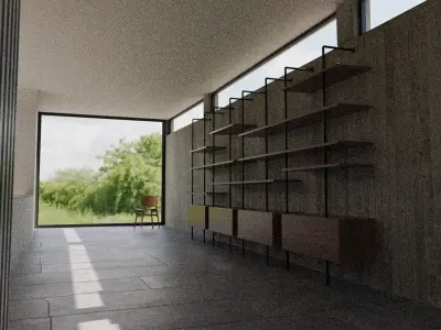 Modern Minimalist Hallway Interior 3D model