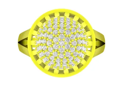 Luxury Round Pave Diamond Cluster Ring Design for Women 5757 3D print model