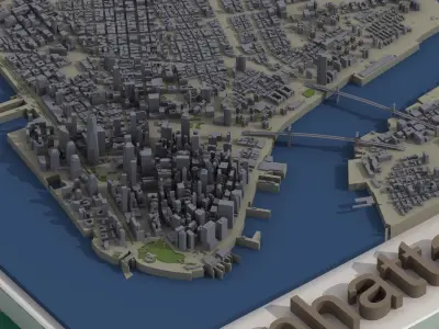 Manhattan New York City 3D Print  Model Kit 3D print model