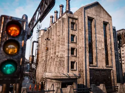 INDUSTRIAL SCIFI BUILDING 02 Low-poly 3D model