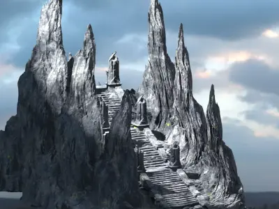 Sacred Dragon mountain walkways 3D model