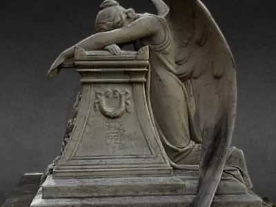 Angel Tombstone Monument 3D Model Low-poly 3D model