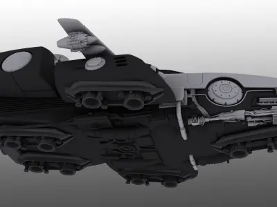 Spaceship with Interior 3D model