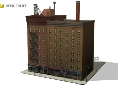 Town buildings 03 3D model