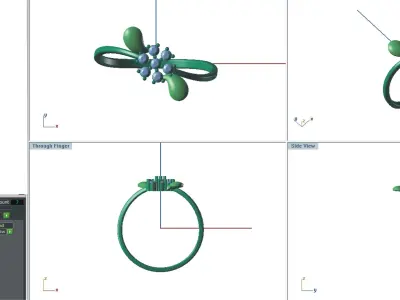 Solitaire Wedding Engagement Women Flower Bypass Rings 3D print model purchase