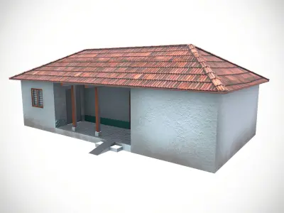Traditional Indian Rural Village Home Country Home Low-poly 3D model