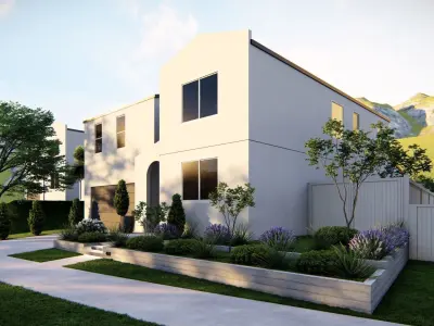 3D Exterior Scene 3D model design garden and landscape 3D 3D model