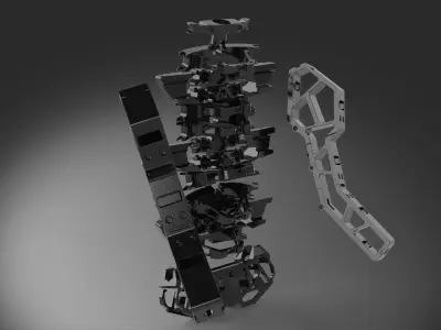 Robotic design skeleton scifi transform 3D model