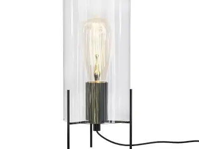 Kleine clear glass table lamp with metal base 3D model