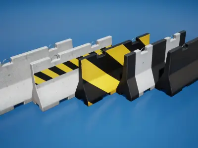 Traffic barriers Low-poly 3D model buy
