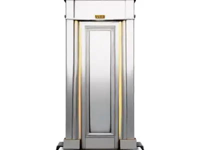 Modern Silver and Gold Elevator Low-poly 3D model