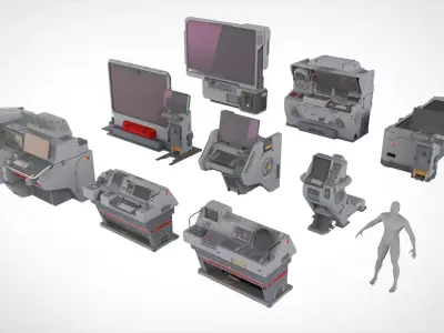 sci fi terminal 3 3D model