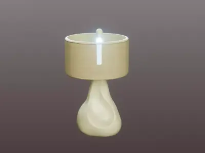Organic Bedside Lamp Low-poly 3D model