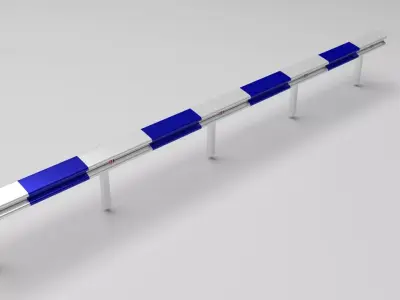 Crash Barrier Safety Fence 3D model buy