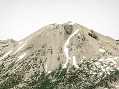 Mountain landscape Lassen Peak North America 3D model