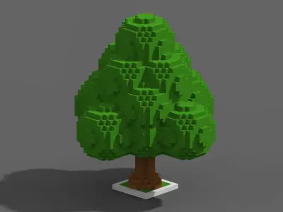 Tree Voxel - 8 Low-poly 3D model