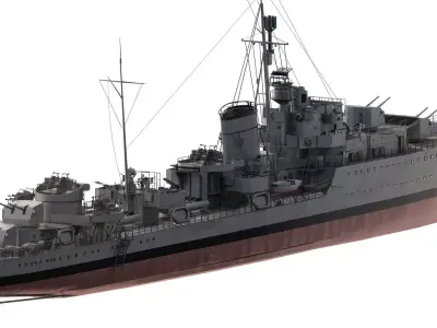WW2 US NAVY DESTROYER BASED ON USS SMITH 3D model