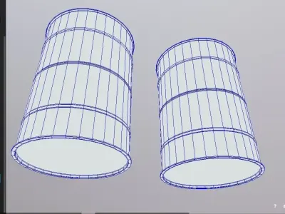 Imperial barrels Low-poly 3D model