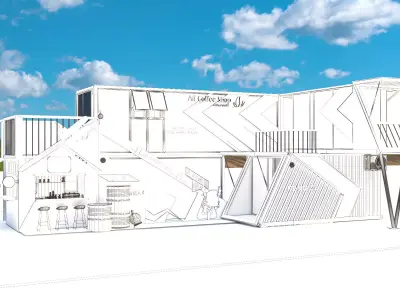 Container Restaurant Low-poly 3D model