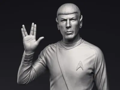Leonard Nimoy as Mr Spock Sculpture Printable 3D Model 3D print model