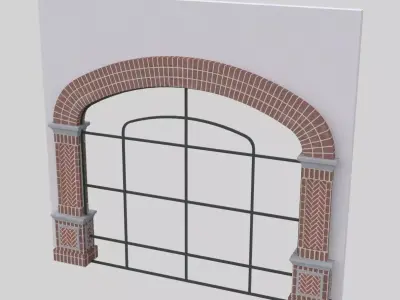 ARCHED WINDOW STOREFRONT FULL HEIGHT 3D model