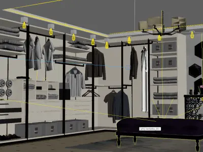 Master Bedroom Dressing Room clothes 3D model