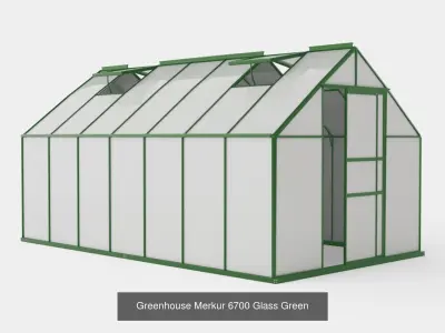 Collection of Greenhouse Merkur Glass Green - 4 Models 3D Model Pack