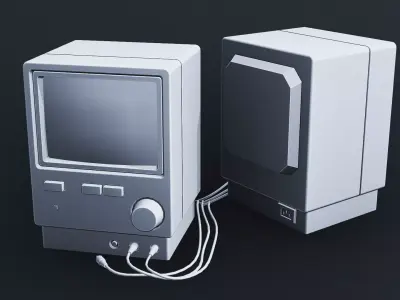 Retro Monitor Mini Low-poly 3D model