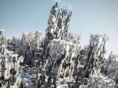 Greeble City 3D model