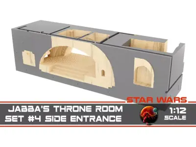 Jabbas Throne Room -Set 4- Side entrance 1-12 scale Blackseries 3D print model