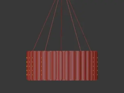 Aurum pendant light made of brass rods 3D model