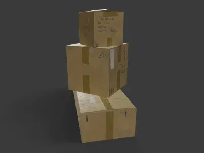 Carboard Box Low-poly 3D model