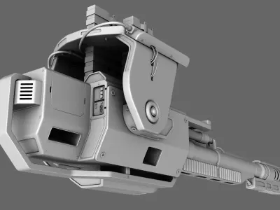 Sci-Fi Chain Gun Turret 3D model