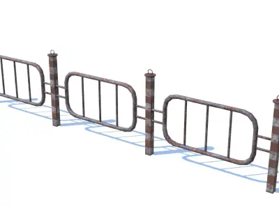 Old Rusty Fence Low-poly 3D model get