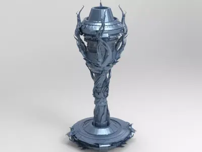 Dark Cthulhu Watchtower Low-poly 3D model