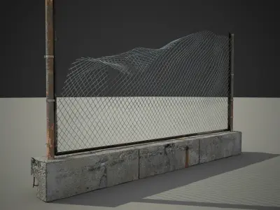 old fence exterior  3D model