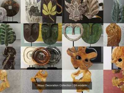 Wood Decoration Collection 3D Model Pack