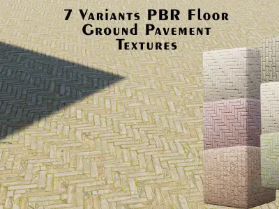 7 PBR Ground Street Pavement Textures Texture