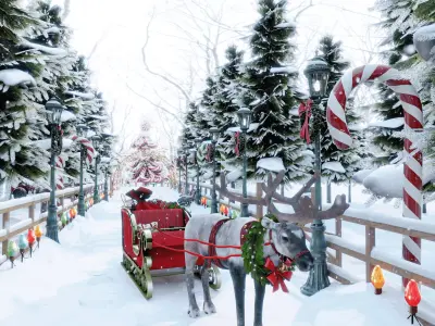 Christmas Forest Set Blender Scenes 3D model