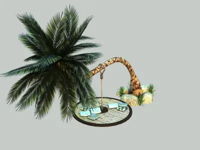  Palm Swing Animation Low-poly 3D model