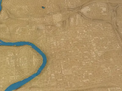 Columbus - Topography Terrain Low-poly 3D model